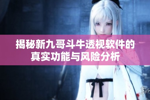 揭秘新九哥斗牛透视软件的真实功能与风险分析