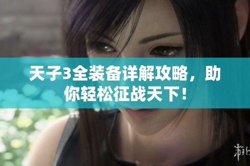 天子3全装备详解攻略，助你轻松征战天下！