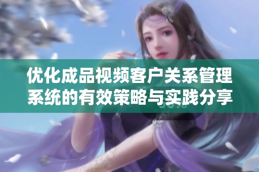 优化成品视频客户关系管理系统的有效策略与实践分享