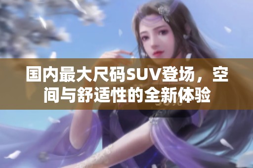 国内最大尺码SUV登场，空间与舒适性的全新体验