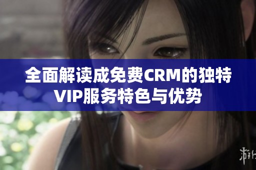 全面解读成免费CRM的独特VIP服务特色与优势