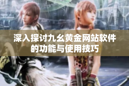 深入探讨九幺黄金网站软件的功能与使用技巧