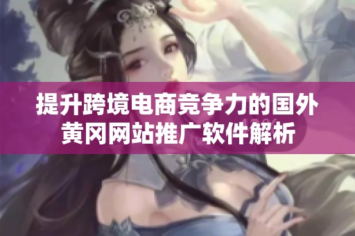 提升跨境电商竞争力的国外黄冈网站推广软件解析