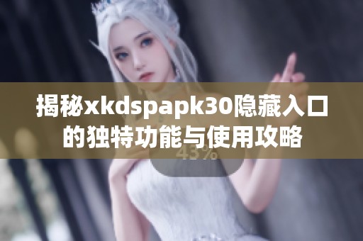 揭秘xkdspapk30隐藏入口的独特功能与使用攻略