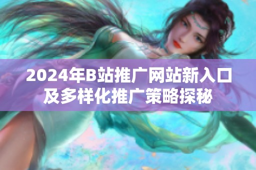 2024年B站推广网站新入口及多样化推广策略探秘