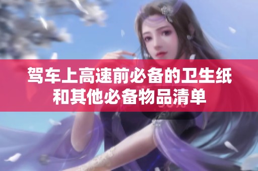 驾车上高速前必备的卫生纸和其他必备物品清单