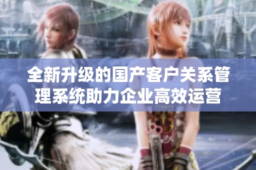 全新升级的国产客户关系管理系统助力企业高效运营
