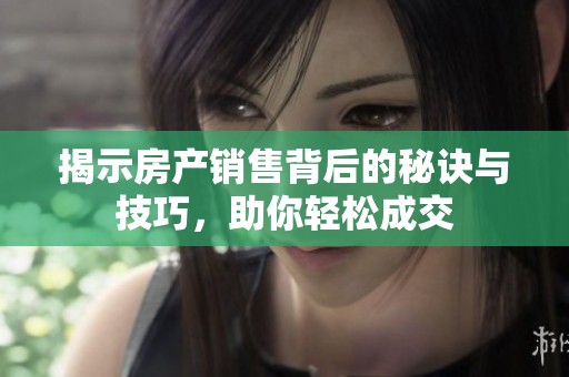 揭示房产销售背后的秘诀与技巧，助你轻松成交