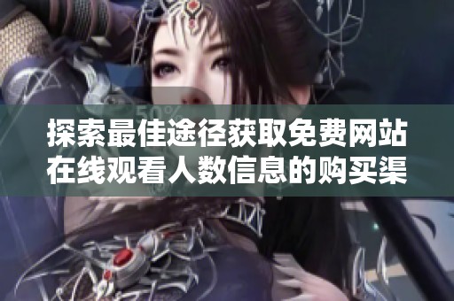 探索最佳途径获取免费网站在线观看人数信息的购买渠道