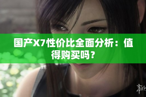 国产X7性价比全面分析：值得购买吗？