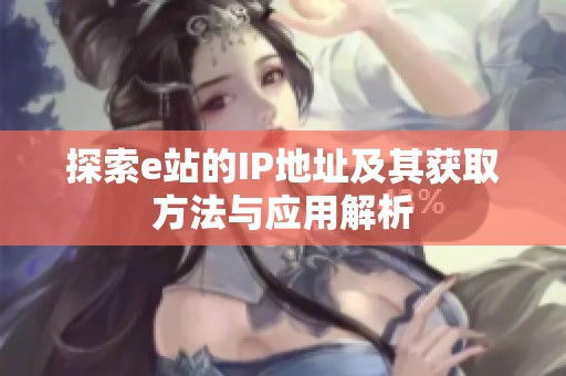 探索e站的IP地址及其获取方法与应用解析