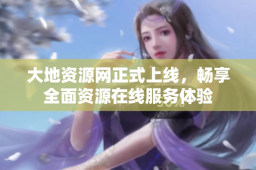 大地资源网正式上线，畅享全面资源在线服务体验