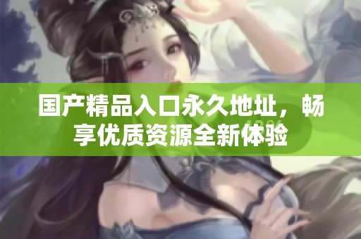 国产精品入口永久地址，畅享优质资源全新体验