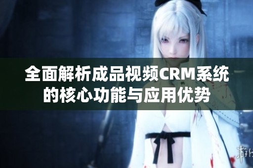 全面解析成品视频CRM系统的核心功能与应用优势