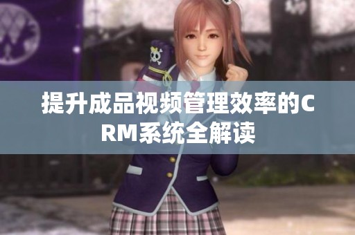 提升成品视频管理效率的CRM系统全解读