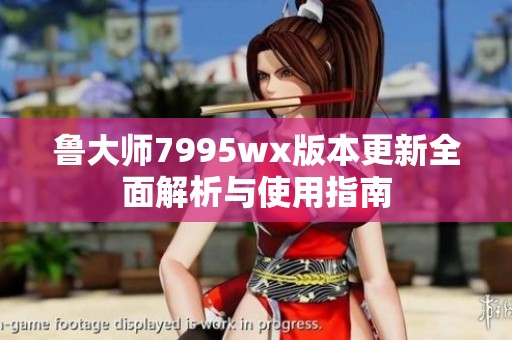 鲁大师7995wx版本更新全面解析与使用指南