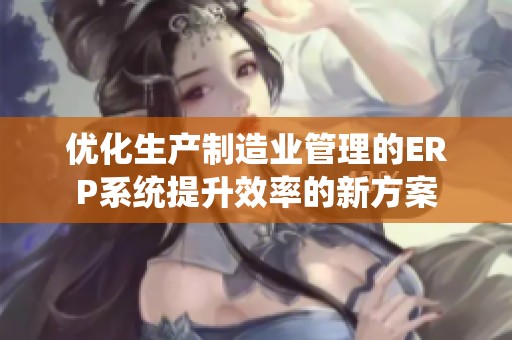 优化生产制造业管理的ERP系统提升效率的新方案