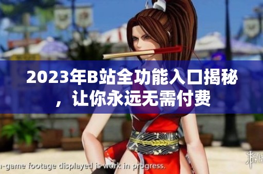 2023年B站全功能入口揭秘，让你永远无需付费