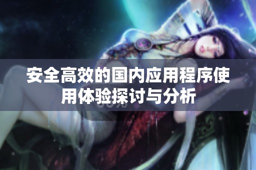 安全高效的国内应用程序使用体验探讨与分析