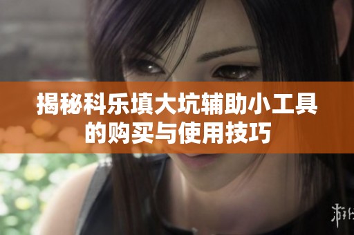 揭秘科乐填大坑辅助小工具的购买与使用技巧