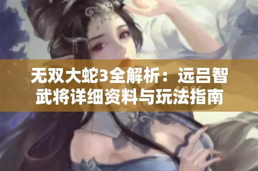 无双大蛇3全解析：远吕智武将详细资料与玩法指南