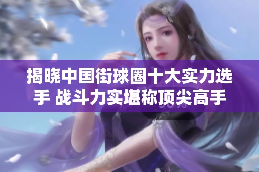 揭晓中国街球圈十大实力选手 战斗力实堪称顶尖高手