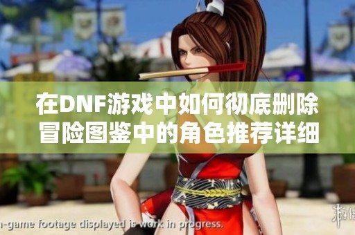 在DNF游戏中如何彻底删除冒险图鉴中的角色推荐详细步骤指南