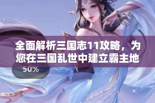 全面解析三国志11攻略，为您在三国乱世中建立霸主地位提供全方位支持