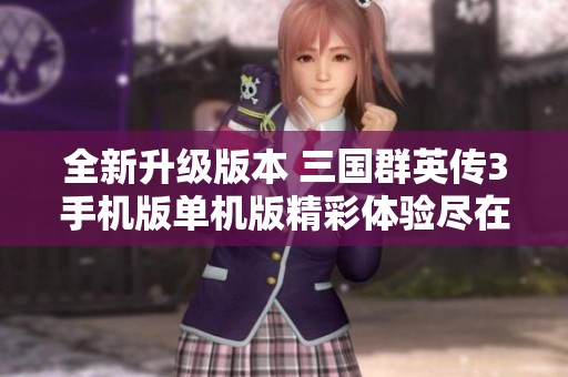 全新升级版本 三国群英传3手机版单机版精彩体验尽在其中