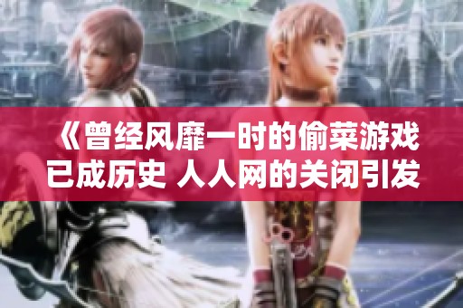 《曾经风靡一时的偷菜游戏已成历史 人人网的关闭引发怀旧潮》
