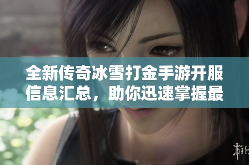 全新传奇冰雪打金手游开服信息汇总，助你迅速掌握最新服务器动态与入驻指南
