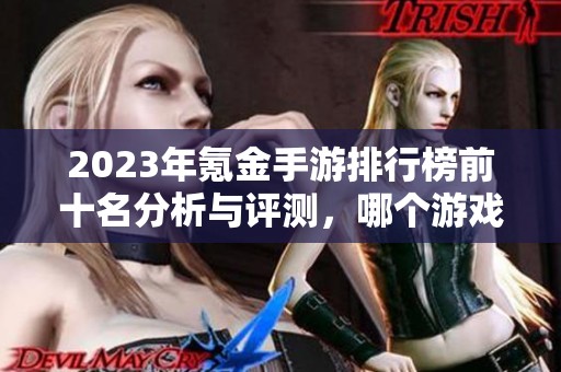 2023年氪金手游排行榜前十名分析与评测，哪个游戏值得玩家投资与体验