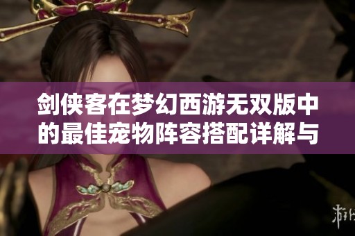 剑侠客在梦幻西游无双版中的最佳宠物阵容搭配详解与攻略分享