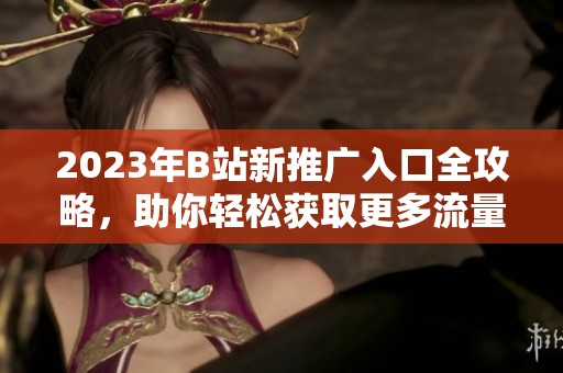 2023年B站新推广入口全攻略，助你轻松获取更多流量与粉丝