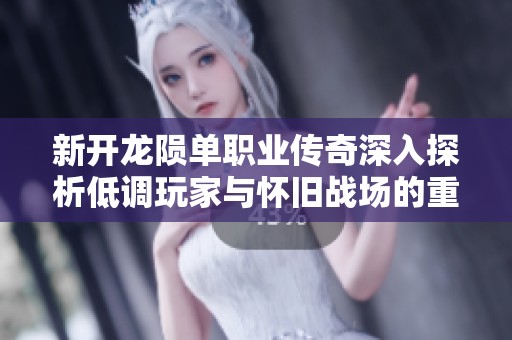 新开龙陨单职业传奇深入探析低调玩家与怀旧战场的重温与体验