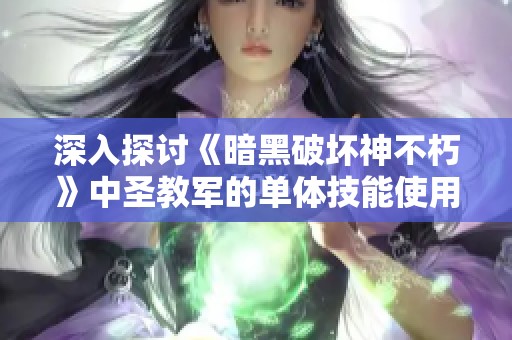 深入探讨《暗黑破坏神不朽》中圣教军的单体技能使用技巧与解析