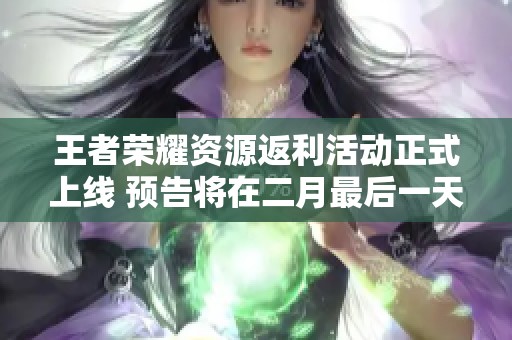 王者荣耀资源返利活动正式上线 预告将在二月最后一天揭晓更多精彩内容
