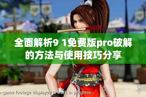 全面解析9 1免费版pro破解的方法与使用技巧分享