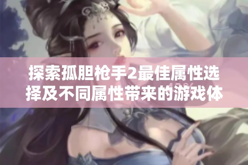 探索孤胆枪手2最佳属性选择及不同属性带来的游戏体验与策略变革