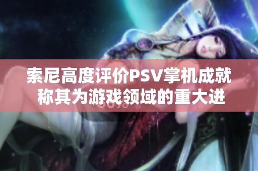 索尼高度评价PSV掌机成就 称其为游戏领域的重大进化