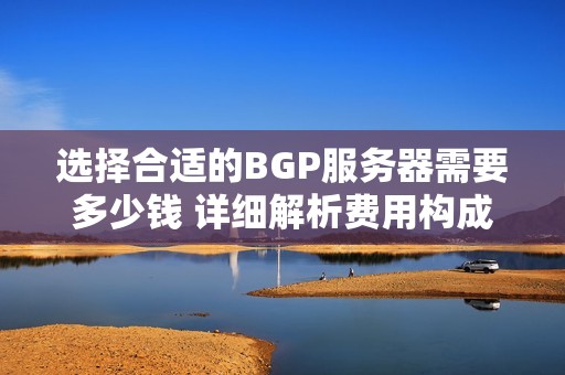 选择合适的BGP服务器需要多少钱 详细解析费用构成