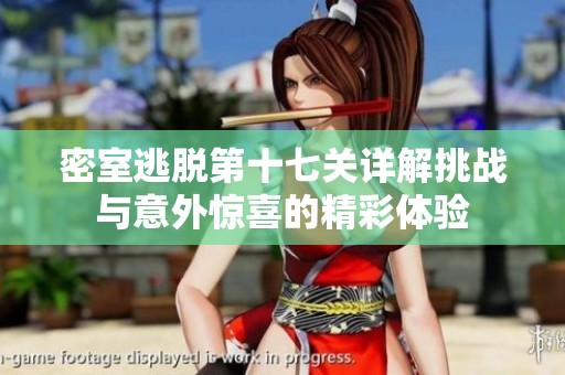 密室逃脱第十七关详解挑战与意外惊喜的精彩体验