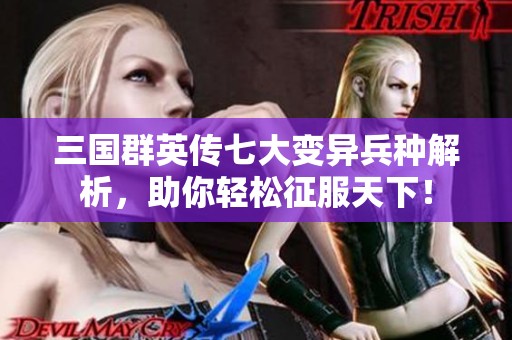 三国群英传七大变异兵种解析，助你轻松征服天下！