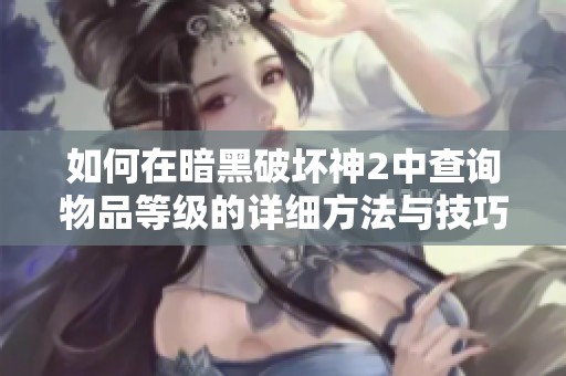 如何在暗黑破坏神2中查询物品等级的详细方法与技巧