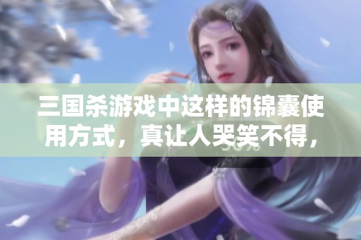 三国杀游戏中这样的锦囊使用方式，真让人哭笑不得，简直不如小学生聪明