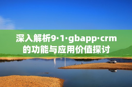 深入解析9·1·gbapp·crm的功能与应用价值探讨