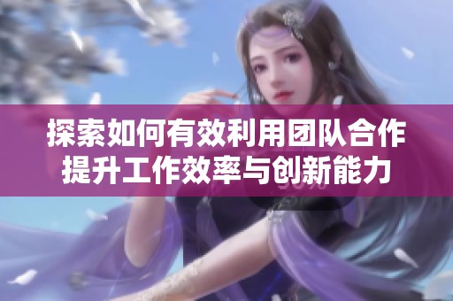 探索如何有效利用团队合作提升工作效率与创新能力