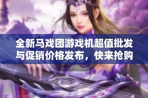 全新马戏团游戏机超值批发与促销价格发布，快来抢购！