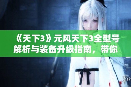 《天下3》元风天下3全型号解析与装备升级指南，带你领略视觉盛宴