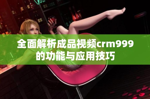 全面解析成品视频crm999的功能与应用技巧